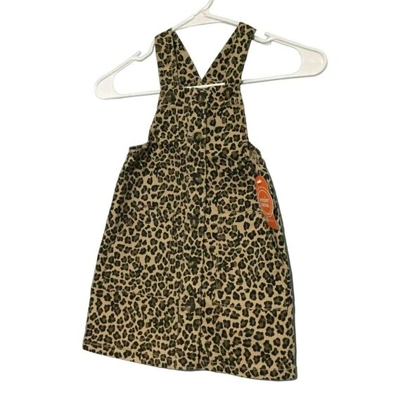 Wonder Nation 4T Girls' Leopard Denim Jumper Dress - Picture 1 of 9